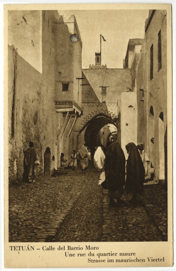 Открытка «Город Тетуан - улица в мусульманском квартале», 1912-1956.