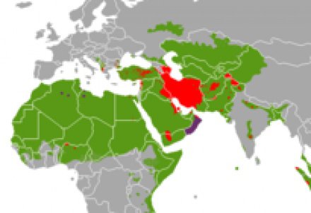 Карта шиитов и суннитов в мире