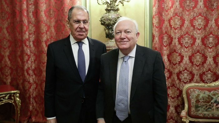 Лавров и Моратинос на встрече в Москве. 