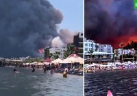 В Турции началась эвакуация туристов из-за пожаров (Видео)
