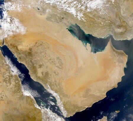 Аравийский полуостров. Вид из космоса. Фото: Википедиа, visibleearth.nasa.gov