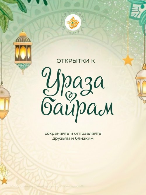 Душевные открытки, чтобы поздравить близких с праздником Ураза-байрам (Сохраните себе)