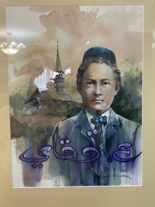 "Тукай на фоне мечети в родной деревне Кушлавыч". Айдаров И.С. "Тукай на фоне мечети в родной деревне Кушлавыч". Айдаров И.С.