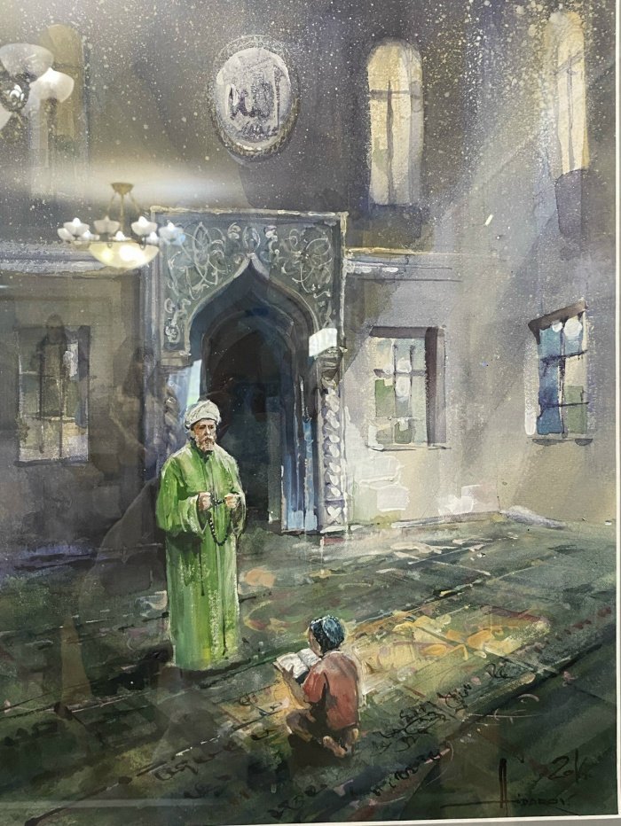 "Маленький Тукай со своим наставников Мутыгуллой хазратом". Айдаров И.С. "Маленький Тукай со своим наставников Мутыгуллой хазратом". Айдаров И.С.