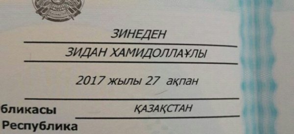 В Казахстане родился Зинедин Зидан